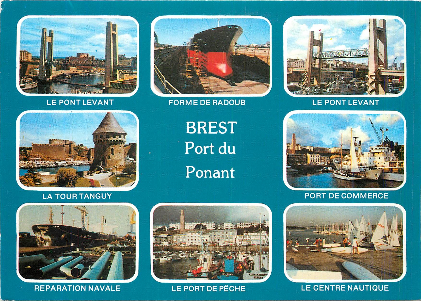 CPM La Bretagne en couleurs Brest port de Commerce port guerre et port de plaisance