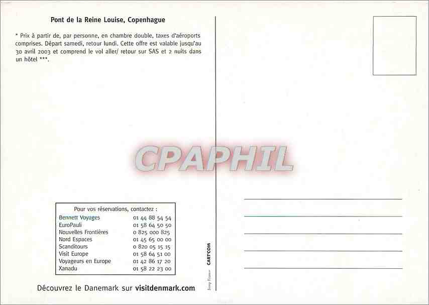 CPM Week end a Copenhague Aviation Avion SAS Danemark — Verso