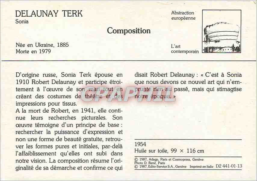 CPM Composition Delaunay Terk — Rückseite