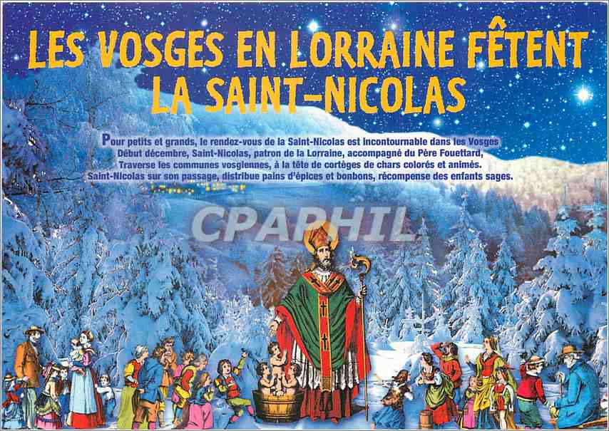 CPM Les Vosges en Lorraine Fetent la Saint Nicolas