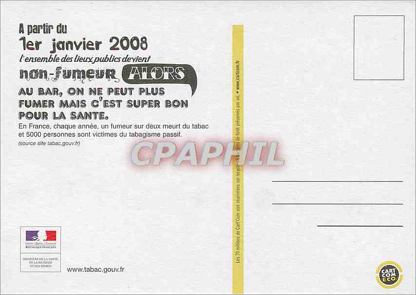 CPM Dans un Bar on ne peut Pas dans un Bar on peut Tabac — Rückseite