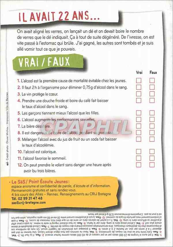 CPM Avec l'Alcool vous donnez le Meilleur de vous-même Rennes — Rückseite