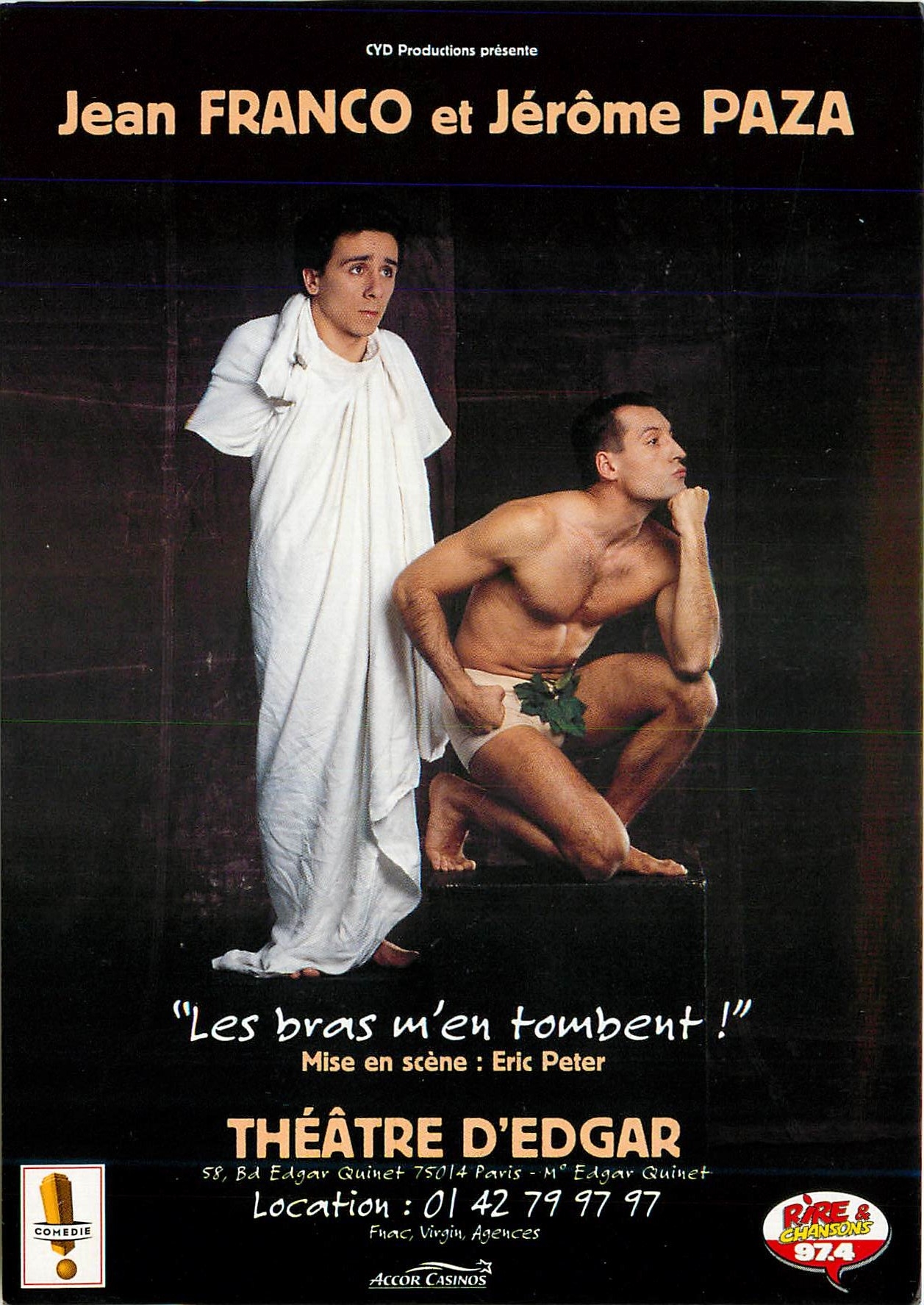 CPM Jean Franco et Jerome Paza Theatre d'Edgar Bd Edgar Quinet Paris
