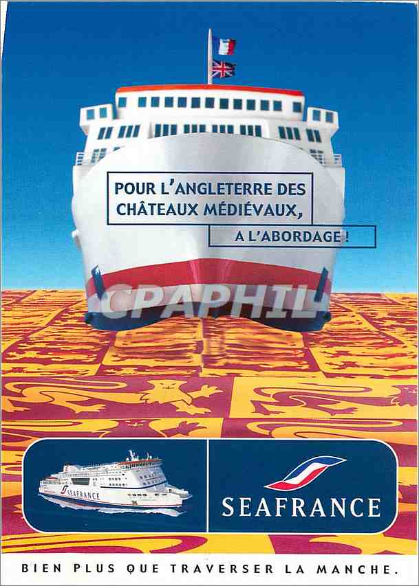 CPM Pour l'Angleterre des chateaux Medievaux Seafrance Bateau