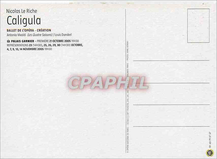 CPM Nicolas le Riche Caligula Antonio Vivaldi Louis Dandrel — Verso