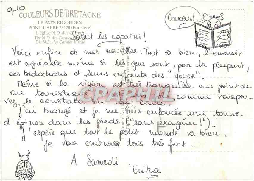 CPM Le Pays Bigouden Pont l'Abbe (Finistere) l'Eglise N D — Rückseite
