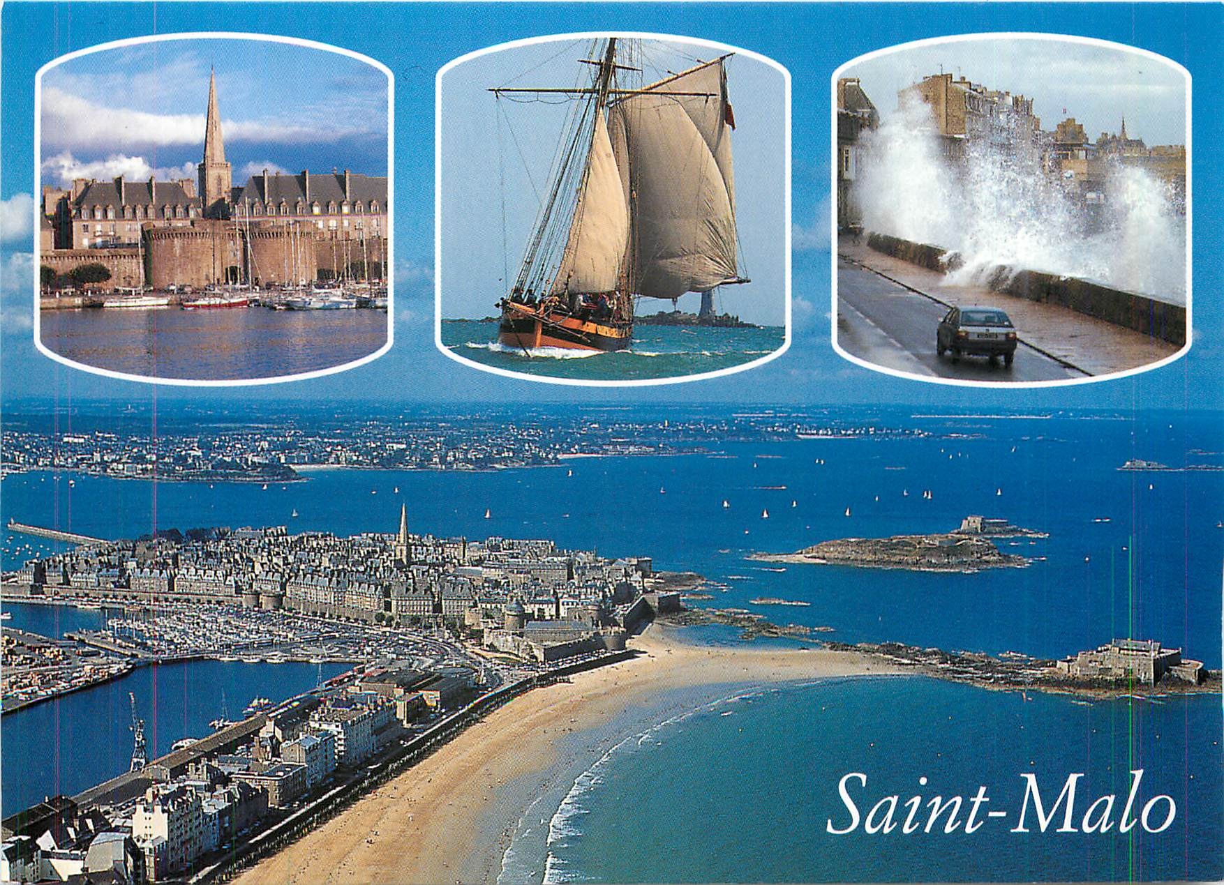 Saint-Malo — Luftbild und drei Szenen — Éditions d'Art Jolanne