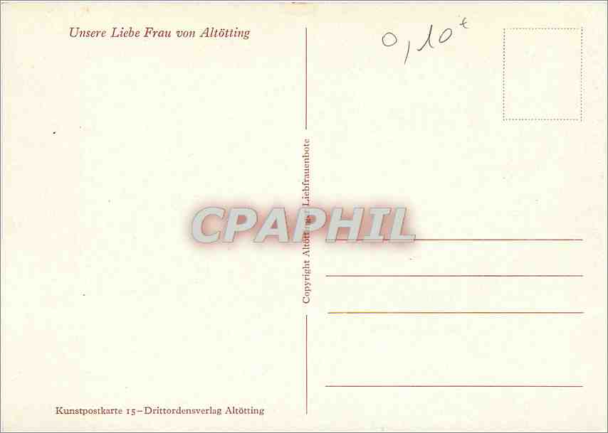 CPM Unsere Liebe Frau Von Altotting — Back