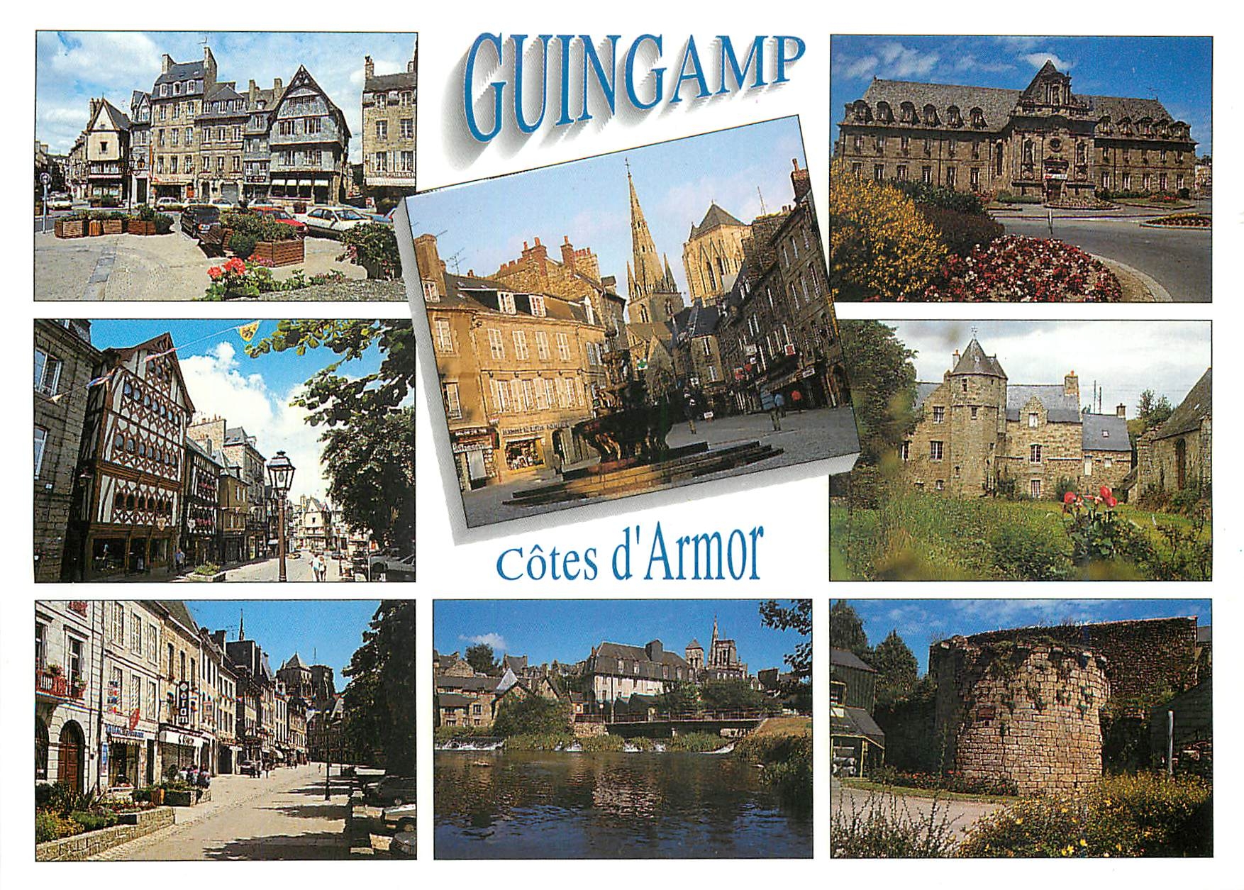 CPM Guingamp (Cotes d'Armor) Les vieilles maisons la fontaine de la Plomee