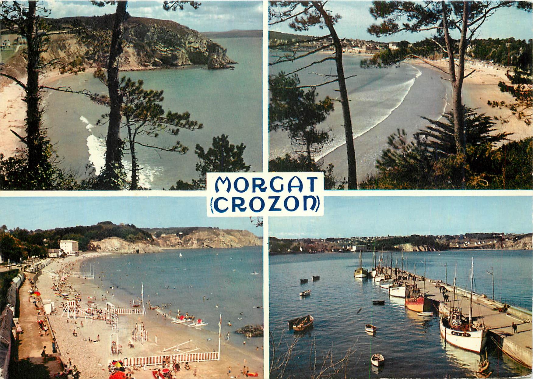 CPM Crozon Morgat (Finistere) La grande plage la plage du Porzic et le Port de Peche