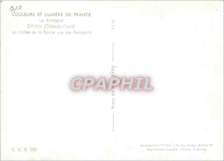 CPM La Bretagne Dinan (Cotes du Nord) la vallee de la Ronce vue des remparts — Back