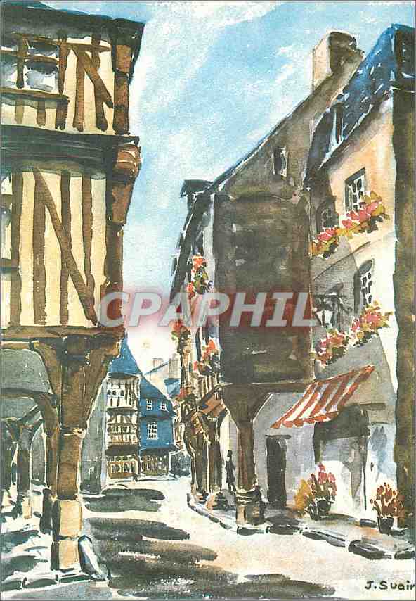 CPM Les Aquarelles Bretagne Vieilles maisons pittoresques Dinan (Cotes du Nord)