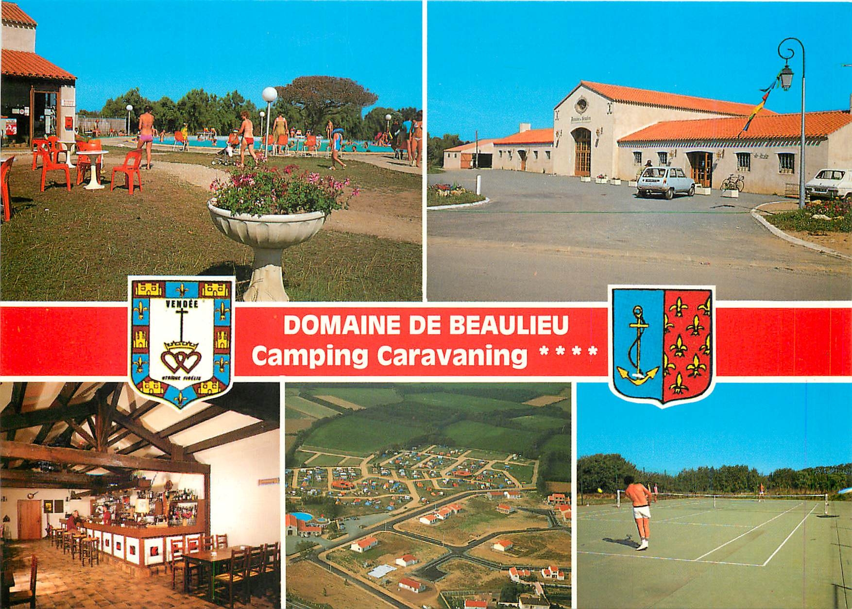 CPM Domaine de beaulieu Camping Caravaning Bar Creperie Salle de danse Tennis Piscine Jeux