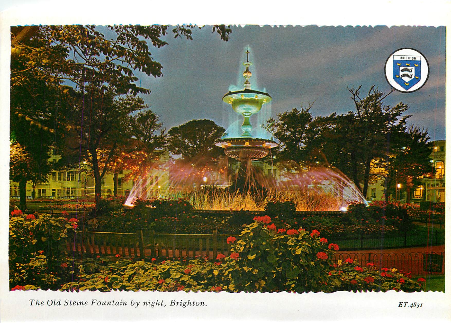 CPM Bighton The Old Steine Fountaine by night