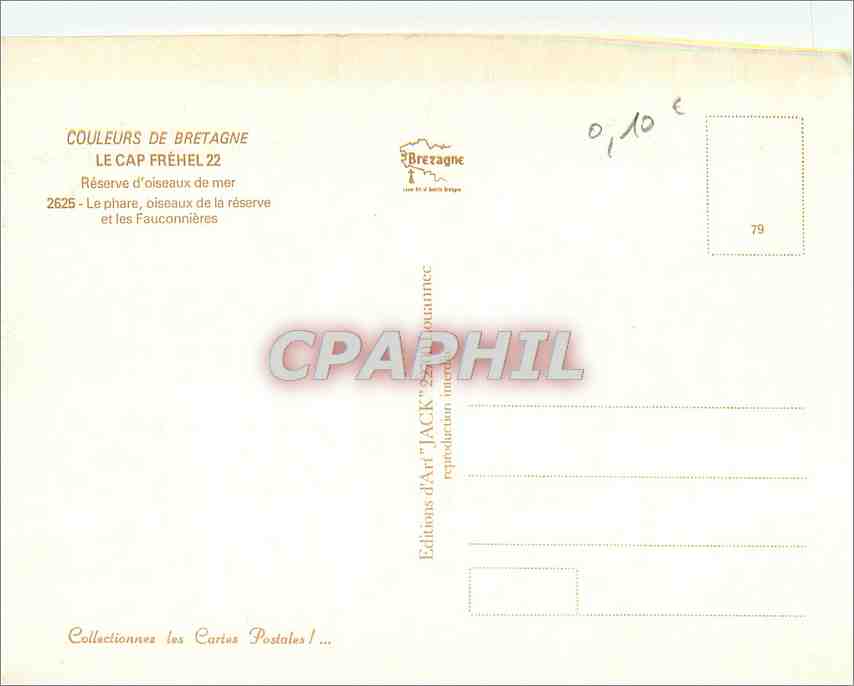 CPM Le Cap Frehel Reserve d'Oiseaux de mer — Rückseite