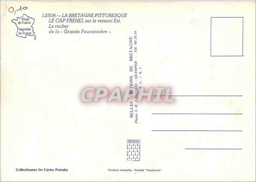 CPM Le Cap Frehel sur le versant Est le rocher de la Grande Fauconniere — Rückseite