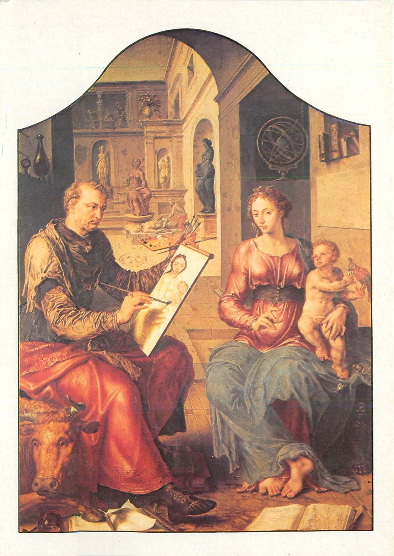 CPM Saint Luc peignant la vierge Van Heemskerck