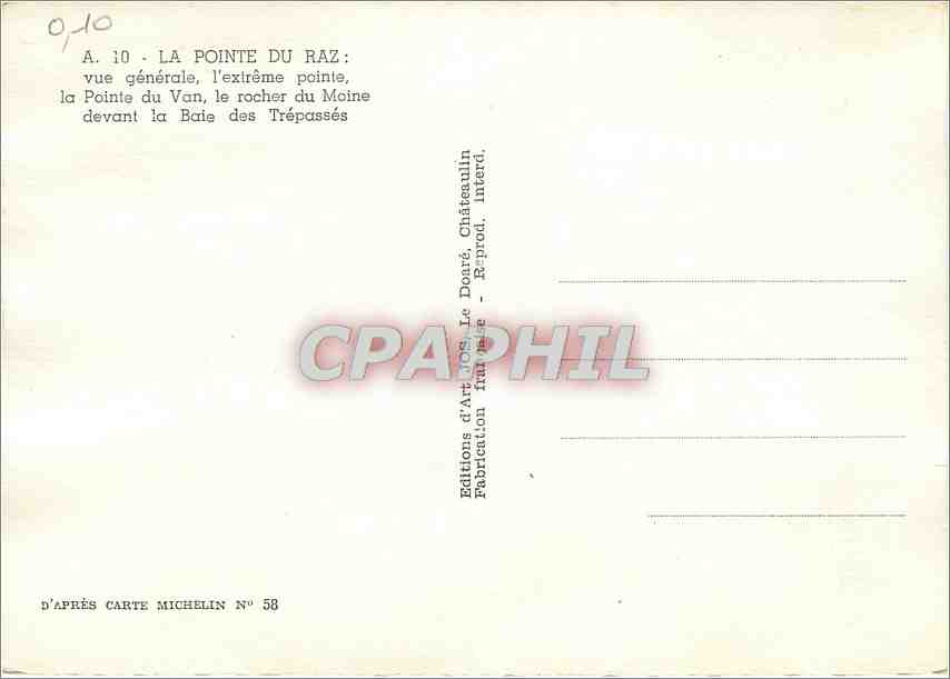 CPM La Pointe du Raz vue generale l'Extreme pointe la Pointe du Van — Rückseite