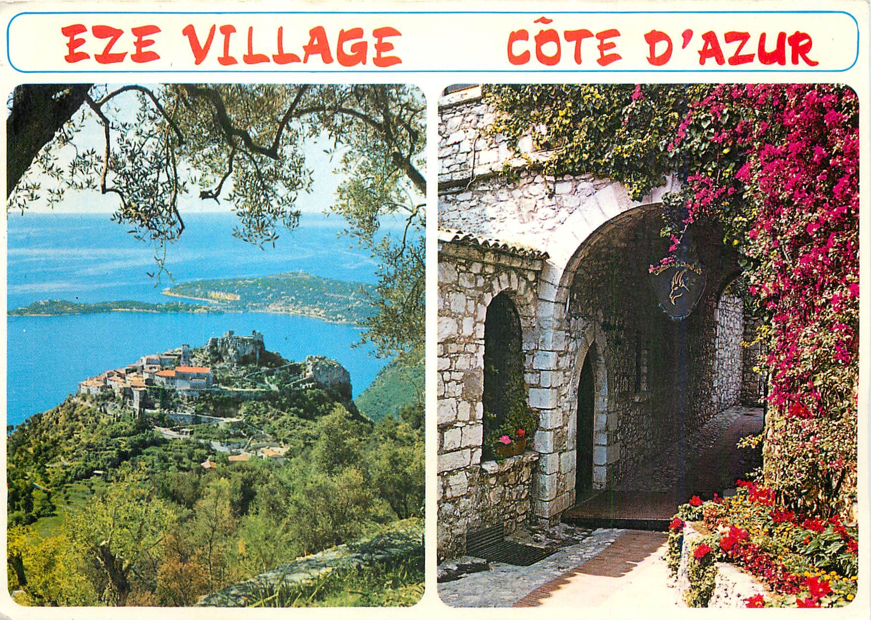 CPM Eze Cote d'Azur Frenche Riviera Vue generale et Vieille ru pittoresque