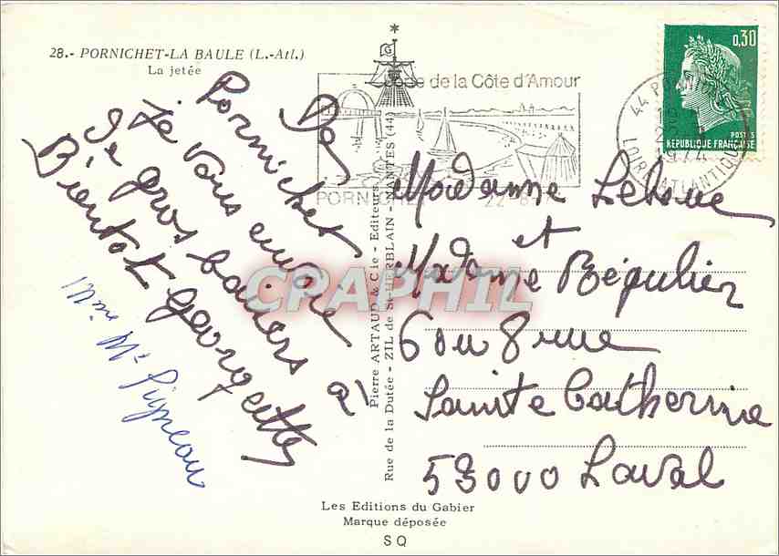 CPM Pornichet la Baule (L Atl) la jetee — Back
