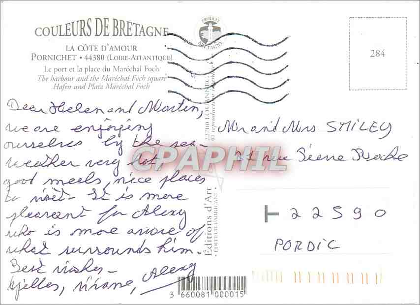 CPM La Cote D'Amour Pornichet (Loire Atlantique) Dauphin — Rückseite