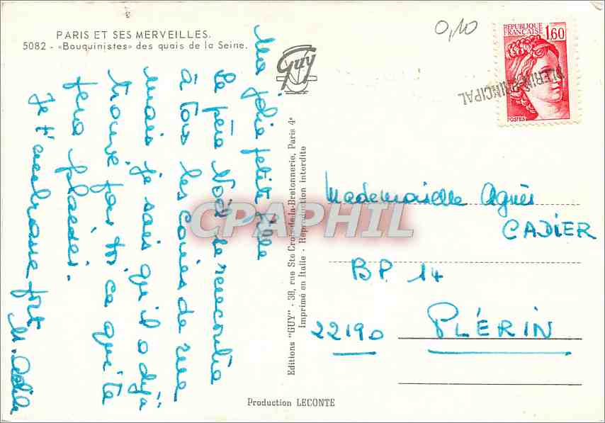 CPM Paris et ses merveilles Bouquinistes des quais de la seine — Rückseite
