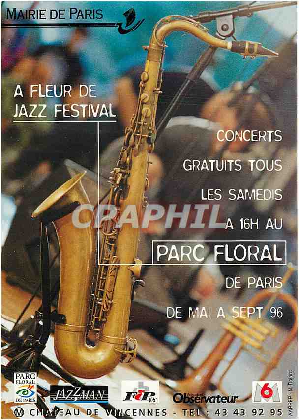 CPM A fleur Jazz Festival Mairie de Paris Parc Floral Vincennes