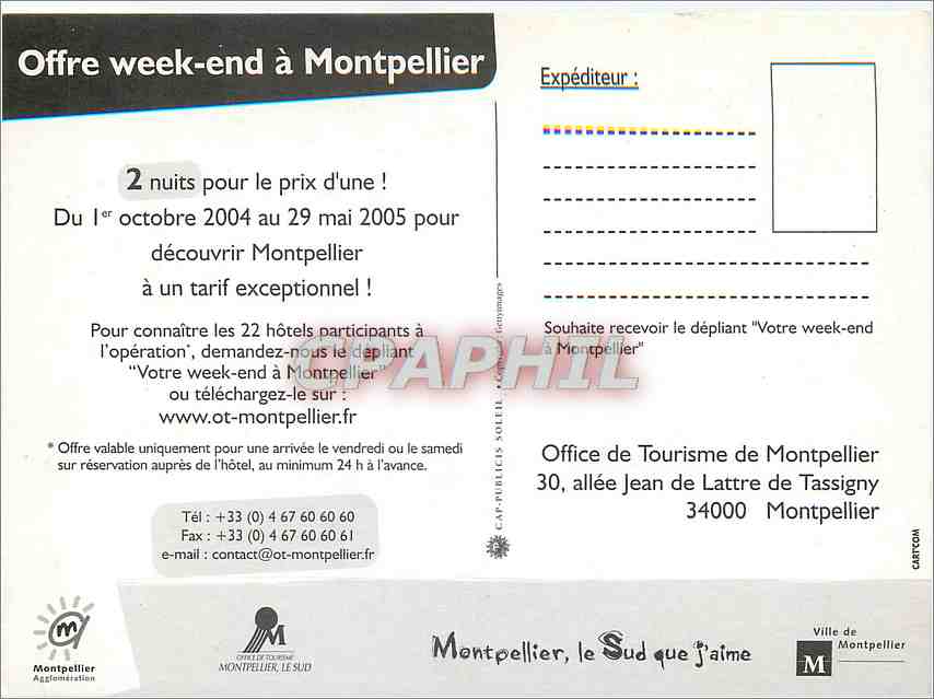 CPM Offre Week end a Montpellier Pere Noel — Rückseite