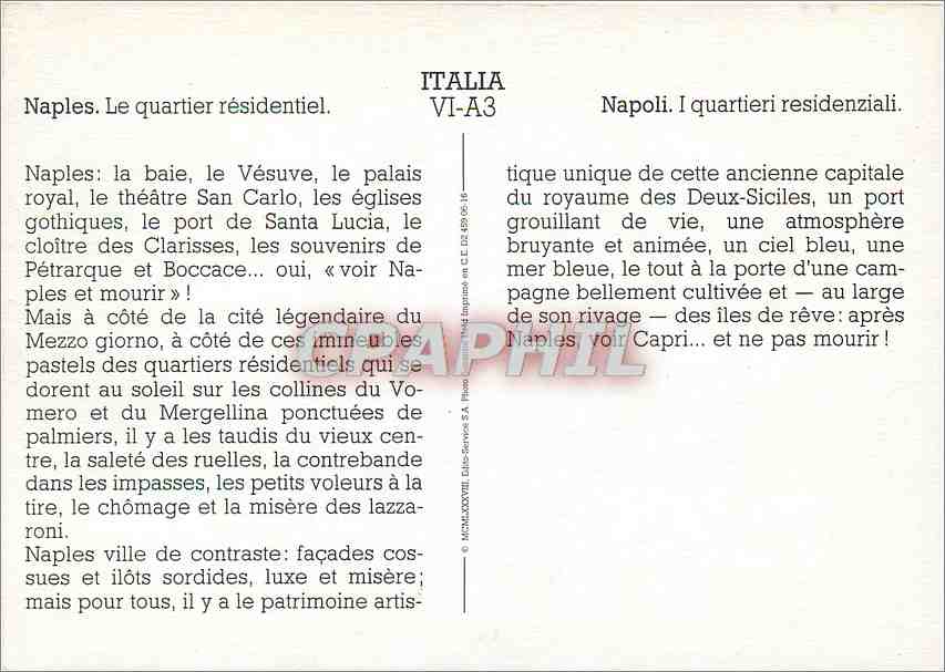 CPM Italia Naples le quartier residentiel — Rückseite