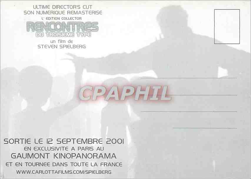 CPM Sortie le 12 septembre 2001 en eclusivite a paris au Gaumont Kinopanorama Steven Spielberg — Back