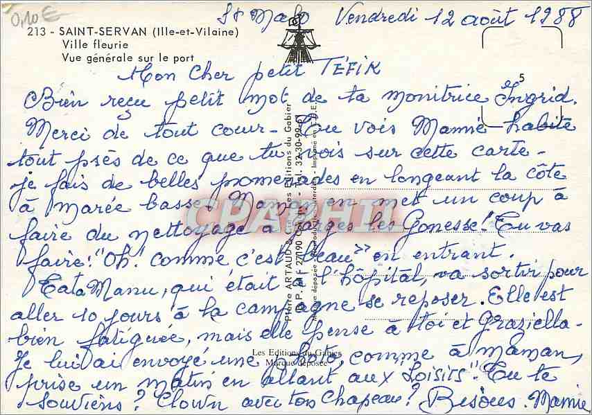 Saint-Servan (Ille-et-Vilaine) — Vue générale sur le port — Les Editions du Chêne, n° 213 — Verso