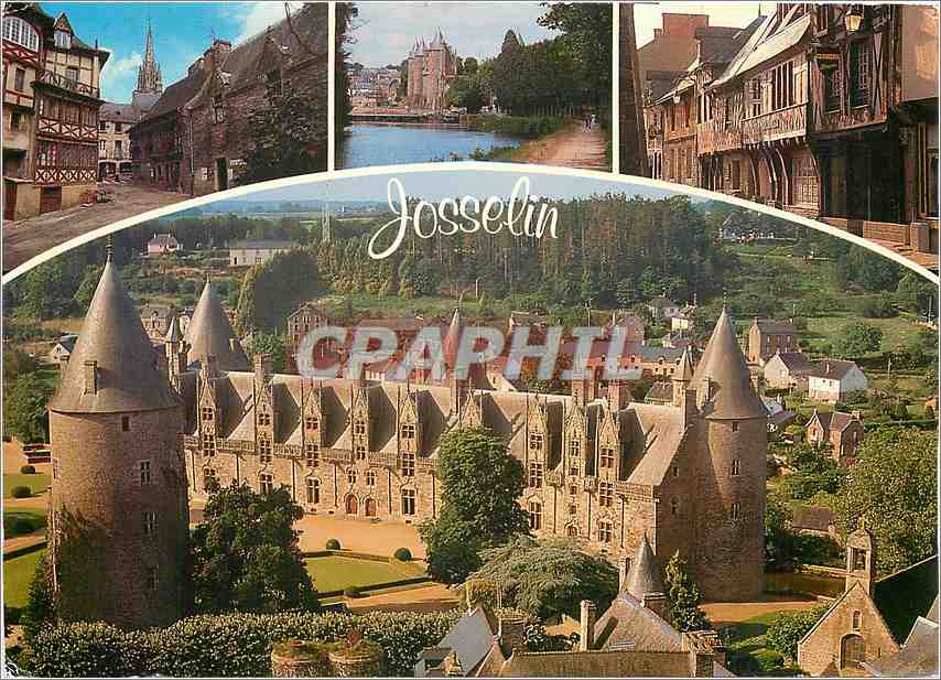 Josselin — vue panoramique du château et des maisons anciennes — Éditions d'Art Jack, Louannec