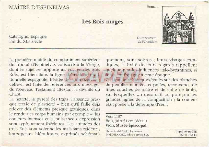CPM les Tois mages Maitre d'Espinelvas — Rückseite