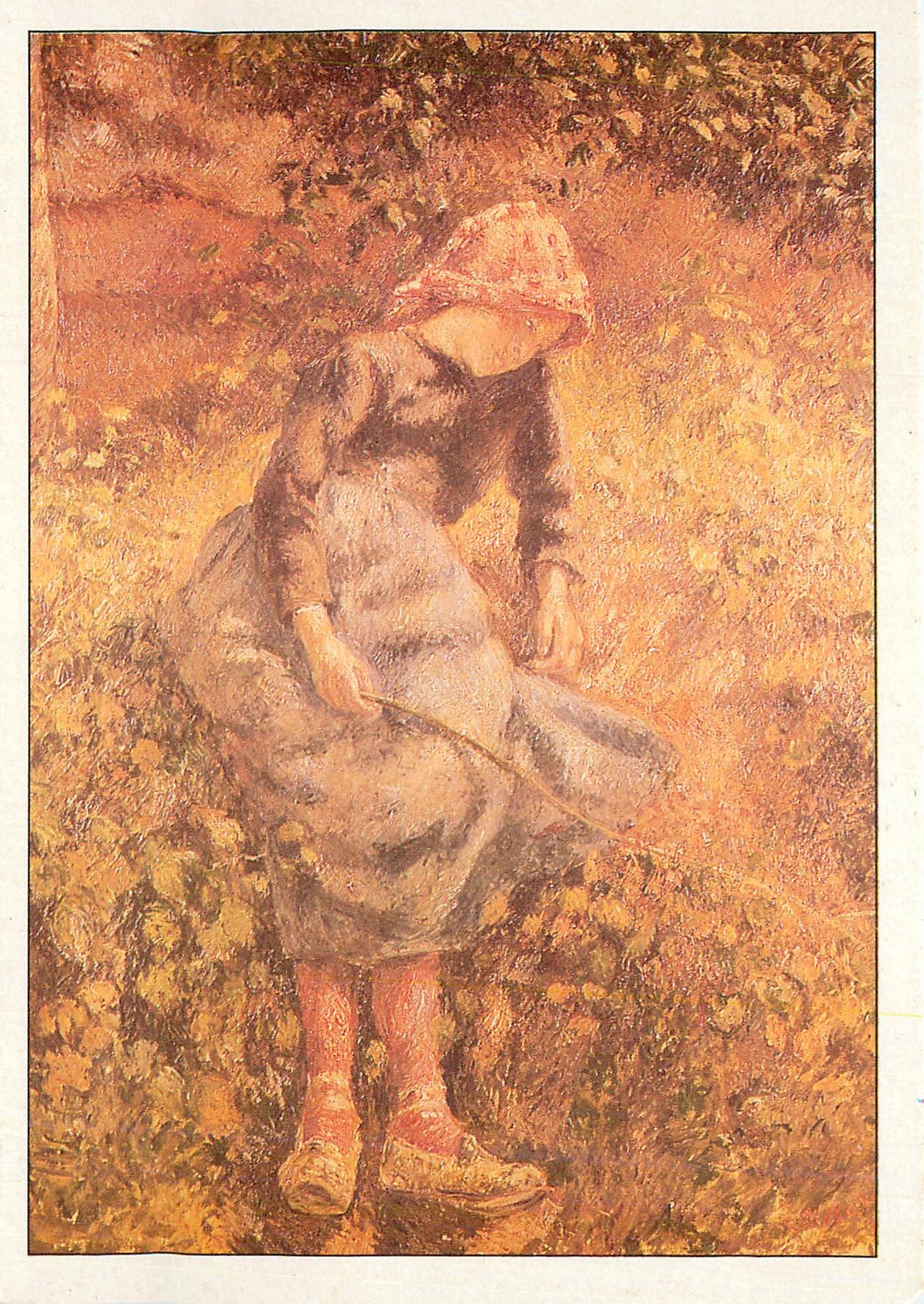 CPM Jeune fille a la Baguette Pissarro