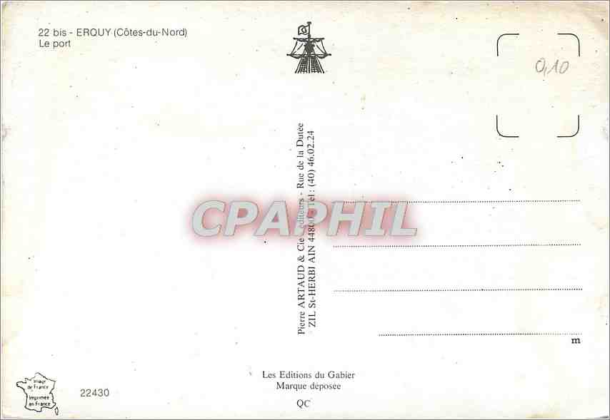 CPM Erquy (Cotes du Nord) Le port — Verso