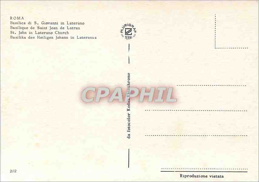 CPM Roma Basilique de Saint Jean de Larran — Rückseite