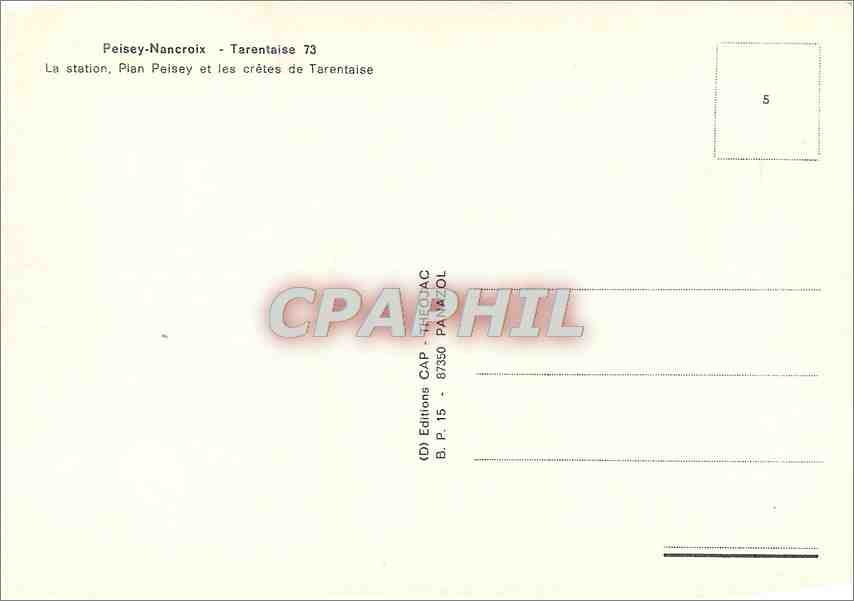 CPM Peisey Nancroix Tarentaise La station Plan Peisey et les cretes de Tarentaise — Rückseite
