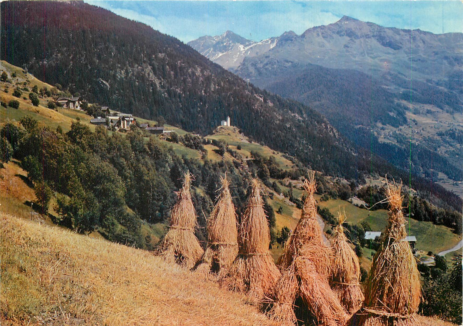 CPM En Tarentaise (Savoie) La saison des Fenasons pres de Montvalezan au fond la chapelle St Michell