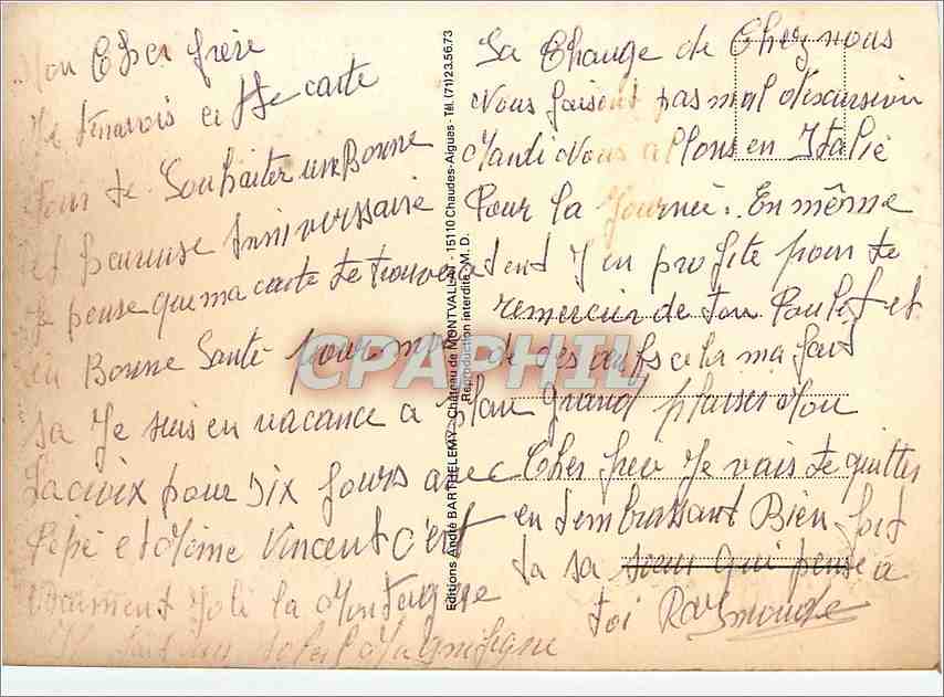 CPM Gemeaux — Rückseite