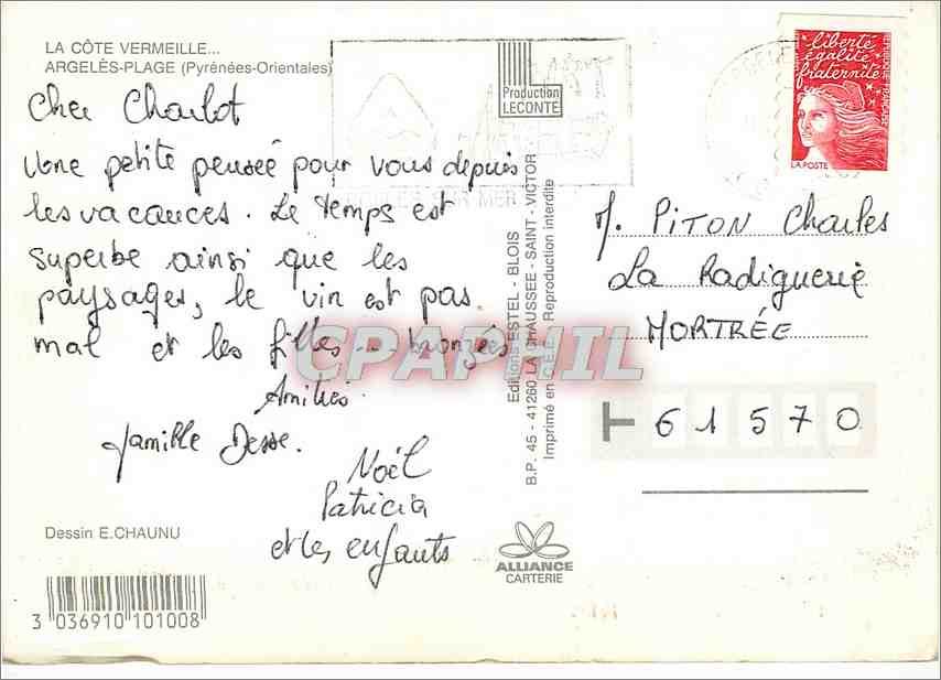 CPM La Cote Vermeille Argeles Plage (Pyr Or) — Rückseite