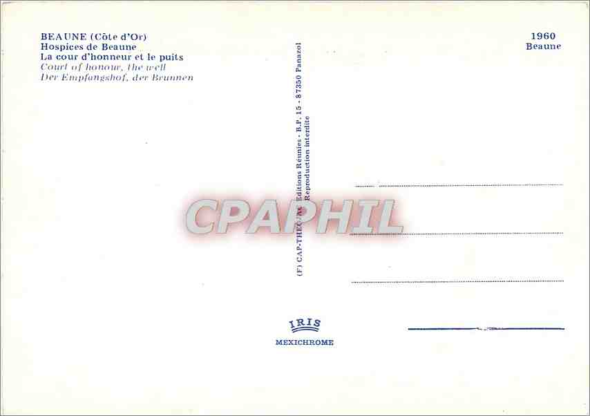 CPM Beaume (Cote D'Or) Hospices de Beaume la cour d'Honneur et le puits — Rückseite