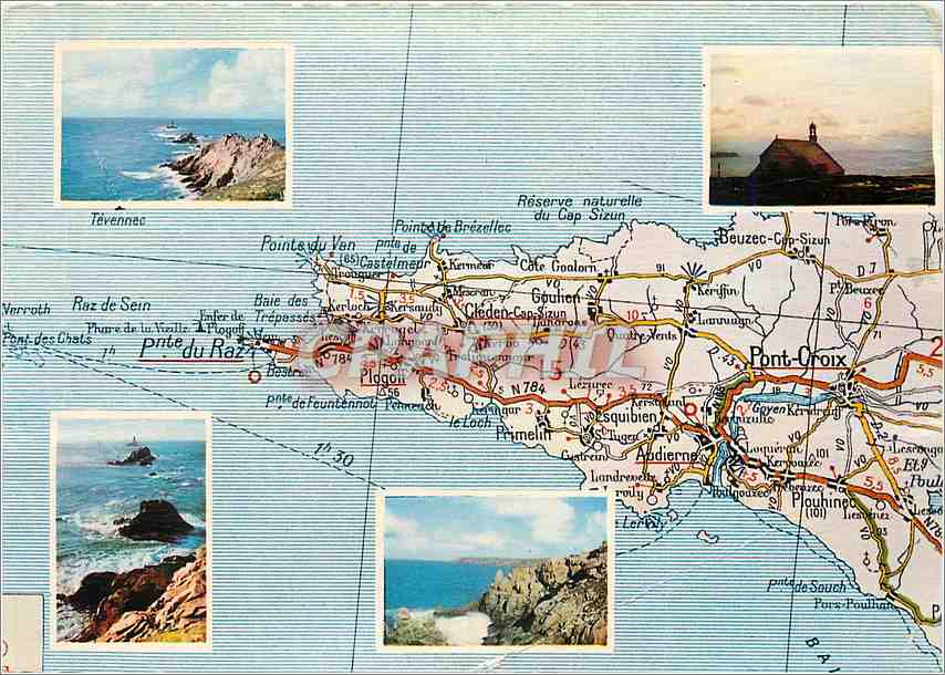 CPM La Pointe du Raz Vue generale l'extreme pointe la pointe du van le rocher du Moine devant la bai