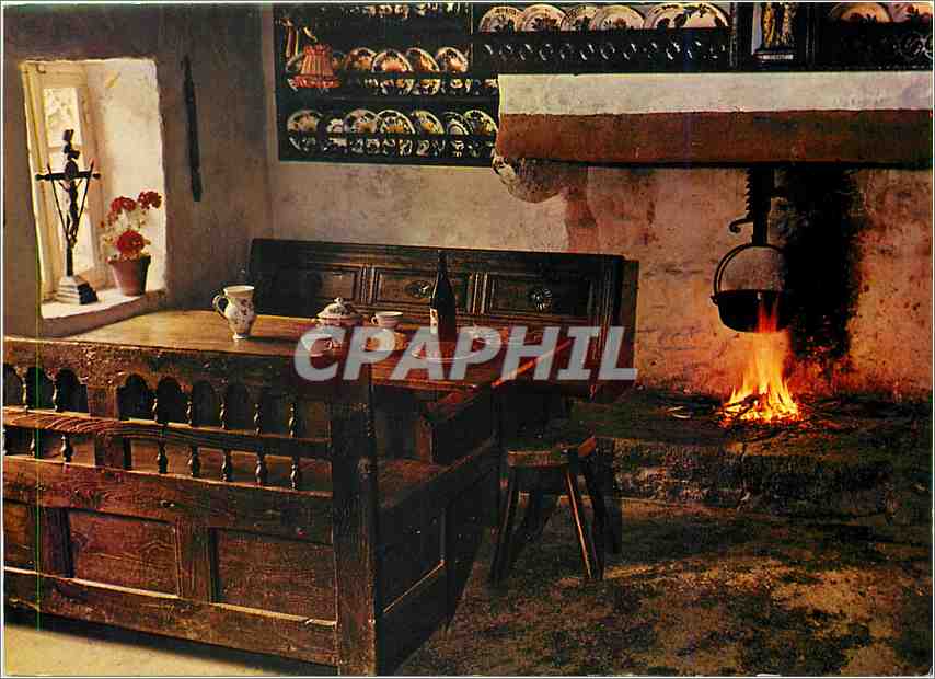 CPM La Bretagne en couleurs Interieur de chaumiere du Porzay (Sainte Anne la Palud)