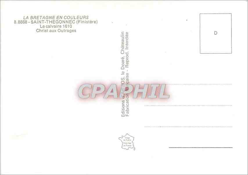 CPM Saint Thegonnec (Nord Finistere) Le calvaire Christ aux Outrages — Rückseite