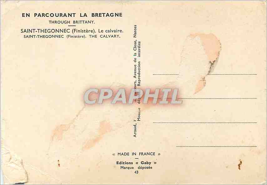 Cartolina moderna San Teodnet (Finistère) Il Calvario — Verso