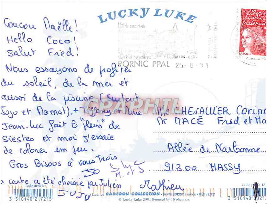 CPM Relax Stop le Stress Morris Dalton Lucky Luke — Rückseite