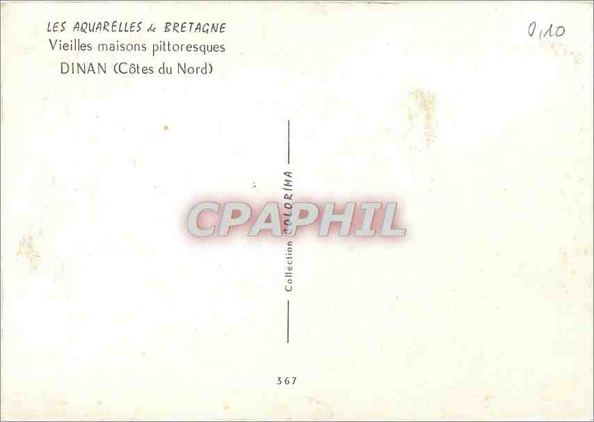 CPM Vieilles maisons pittoresque Dinan (Cotes du Nord) — Rückseite