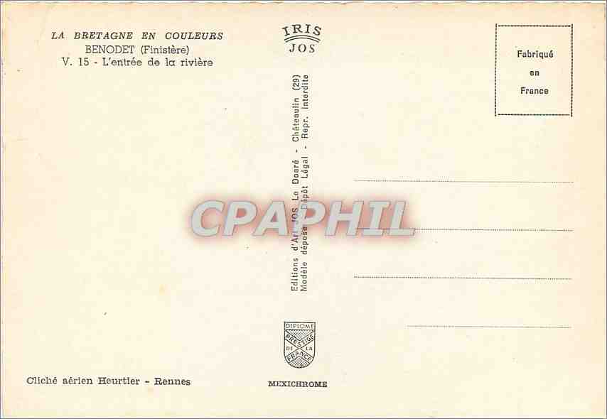 CPM Benodet (Finistere) L'entree de la riviere — Rückseite
