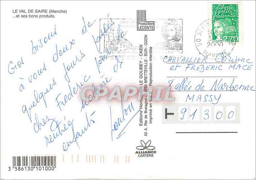 CPM Le Val de Saire (Manche) et ses bons produits — Rückseite
