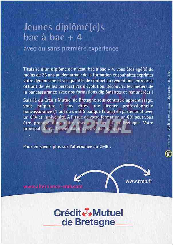 CPM L'important pour nous c'est ce que vous avez en vous Banque Credit Mutuel de Bretagne  — Back